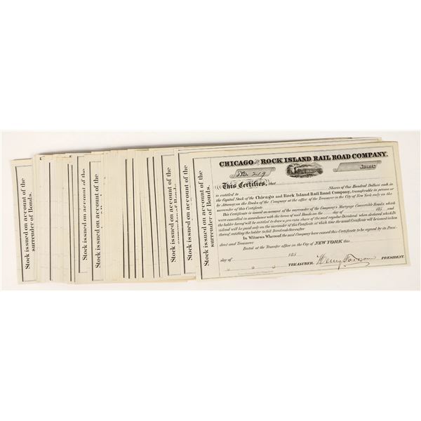 Chicago & Rock Island RR Stocks, 185X (75) [205889]