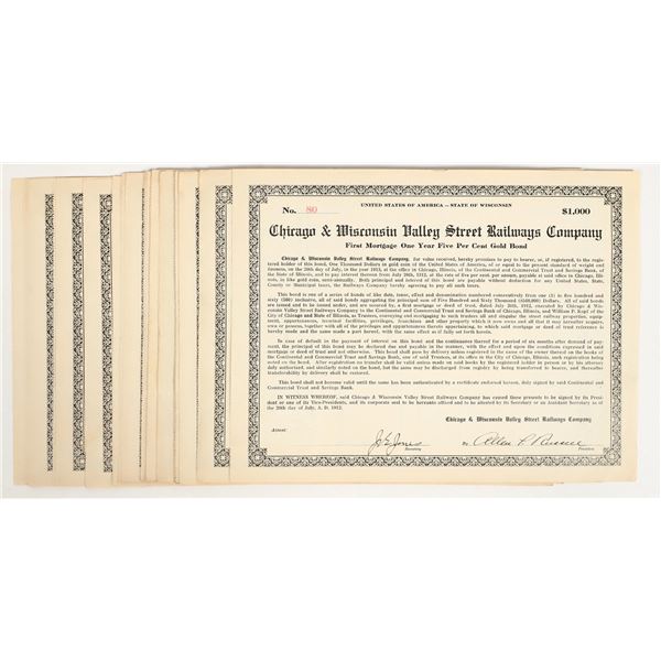 Chicago & Wisconsin Valley Street Railways Company Gold Bonds (25) [206086]