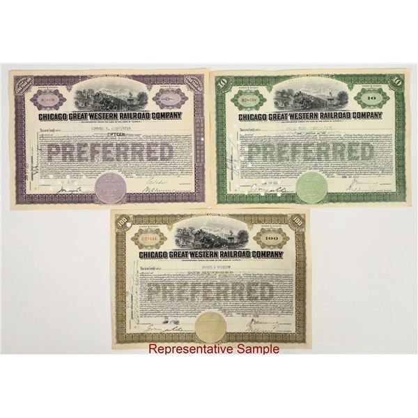 Chicago Great Western Railroad Stocks (150+) [206173]