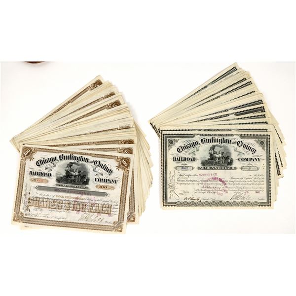 Chicago, Burlington & Quincy RR Stocks (90) [205887]