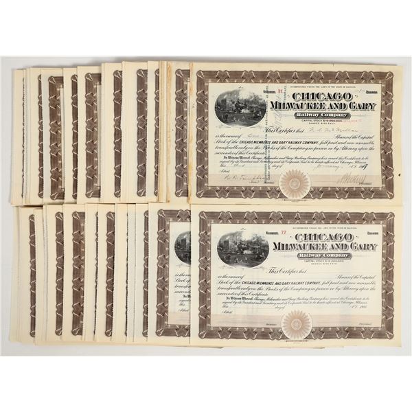 Chicago, Milwaukee And Gary Railway Co. Stocks (75+) [205972]