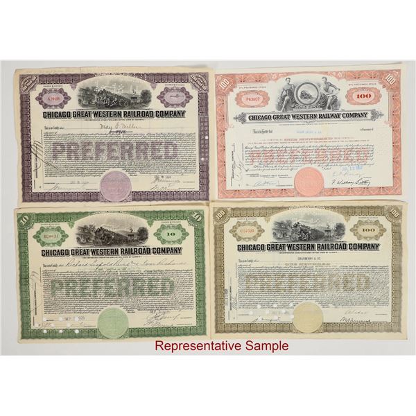Chicago Great Western Railway Co. Stocks (150+) [205970]