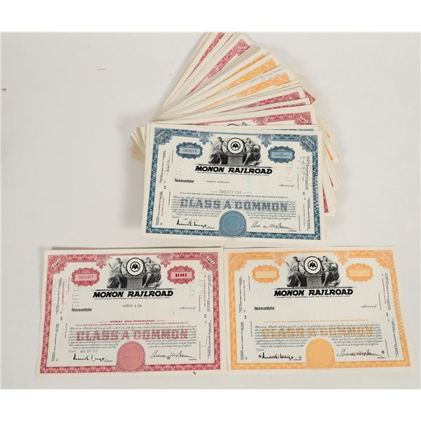 Monon Railroad Stock Certificates ( 180+)  [206323]