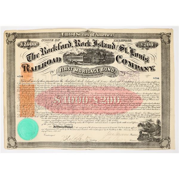 The Rockford, Rock Island and St. Louis Railroad Company Gold Bond Certificate [206378]
