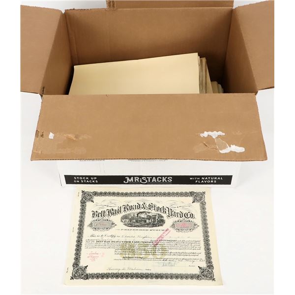 Belt Railroad & Stock Yard Co. Stock Certificates Unissued (400+)  [206762]