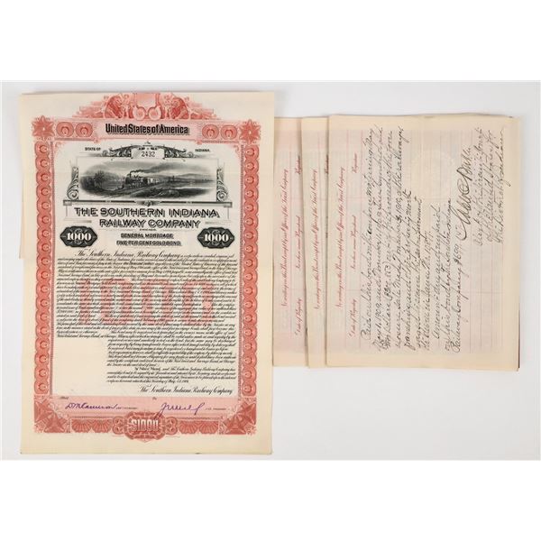 Southern Indiana Railway Company Gold Bond Certificates [206648]
