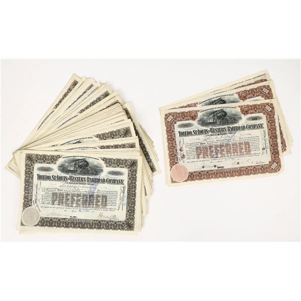 Toledo, St. Louis and Western Railroad Co. Stocks c1910 (75) [203004]