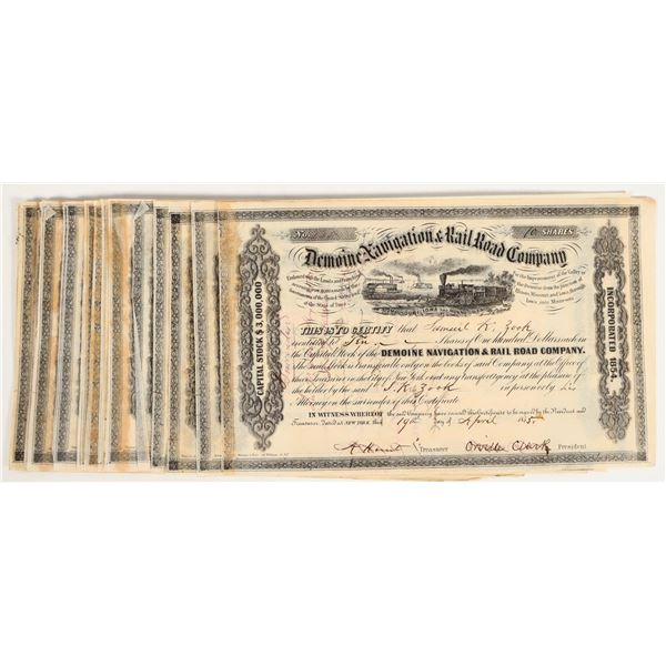 Demoine Navigation & Railroad Company Stocks (33) [206075]