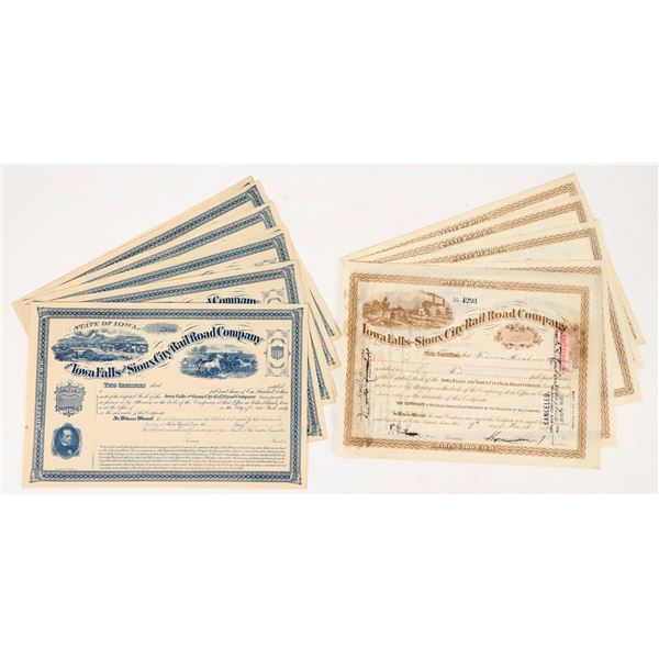 Iowa Falls and Sioux City Rail Road Company Stocks  (12) [206094]