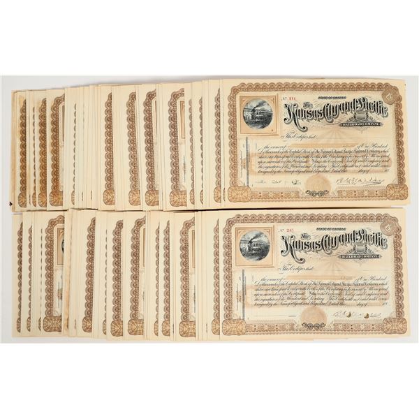 The Kansas City and Pacific Railroad Co. Stocks. (100+) [206007]