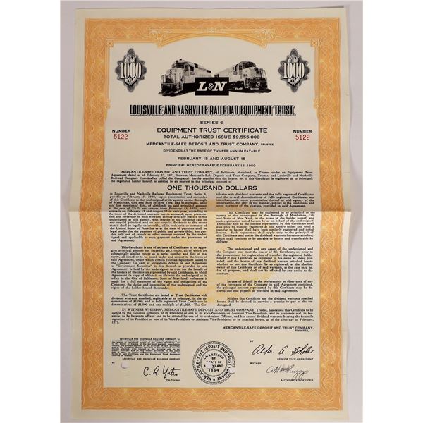 Louisville & Nashville RR Equip. Trust Bond, 1971 [154887]