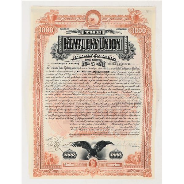 Gold Bond: Kentucky Union Railway, 1888 [206605]