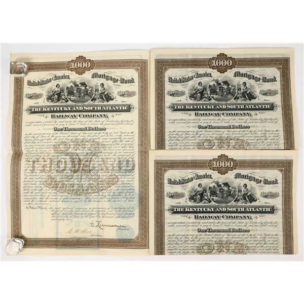 Kentucky and South Atlantic Railway Company Bonds (3)  [206355]