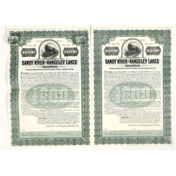 Gold Bonds: Sandy River & Rangeley Lakes RR, 1908 (2) [206294]