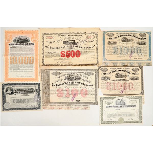 Maryland Rail Stocks/Bonds, 1858-1959 (7) [206285]
