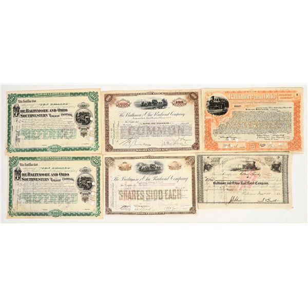 Baltimore & Ohio RR Stocks, 1862-1927 (6) [206286]