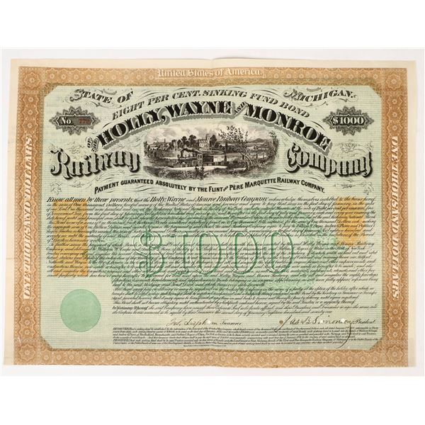 Holly, Wayne & Monroe Railway Company Bond [206096]