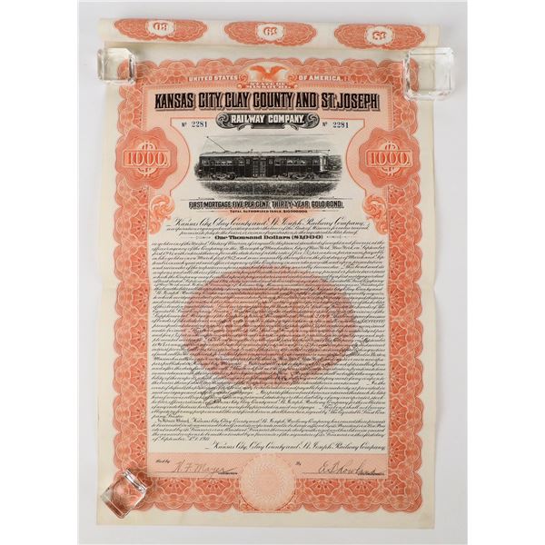 Kansas City, Clay County & St. Joseph Railway Co. Gold Bond, 1911 [198165]