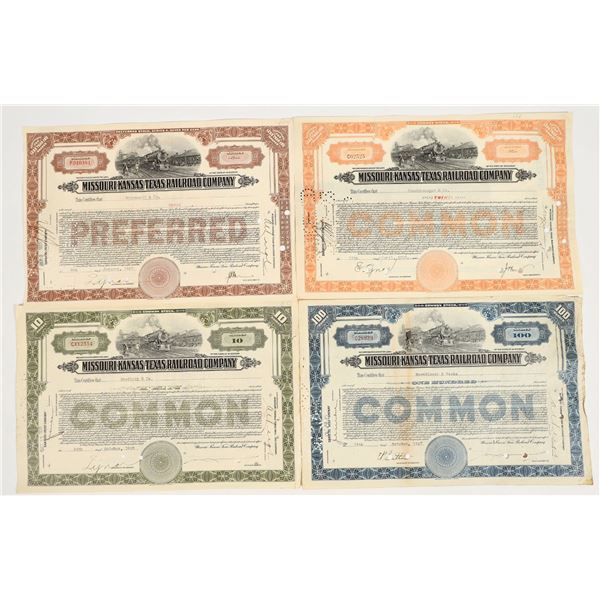 Missouri-Kansas-Texas Railroad Company Stock Certificates  c.1923 (50+) [206300]