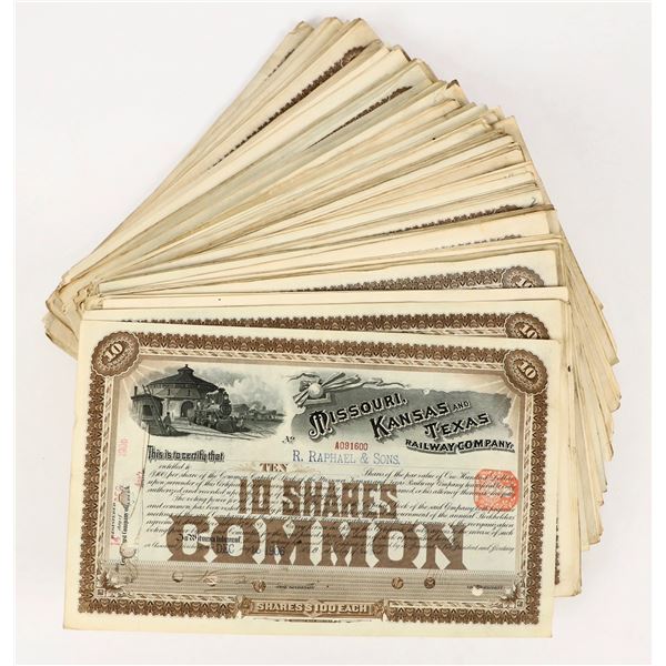 Missouri, Kansas and Texas Railroad Stocks (500+) [206705]