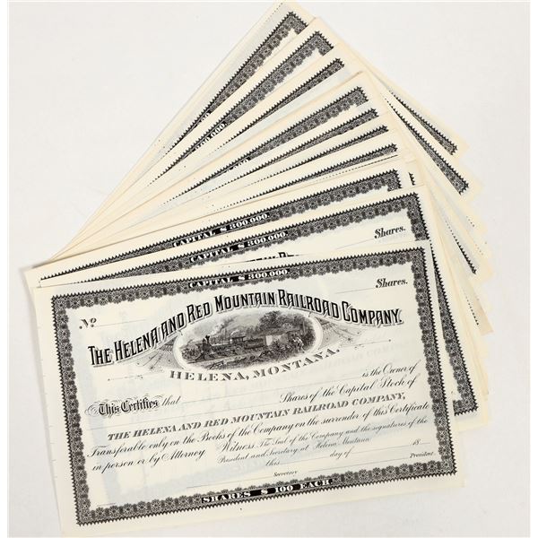 Helena & Red Mountain Railroad Stocks (50) [206044]