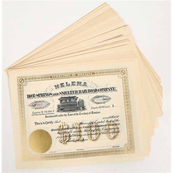 Helena Hot Springs & Smelter Railroad Stocks (80) [206046]
