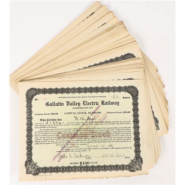 Gallatin Valley Electric Railway Stocks (50+) [206090]