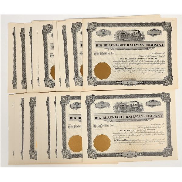 Big Blackfoot Railway Co. Stocks (35) [204897]