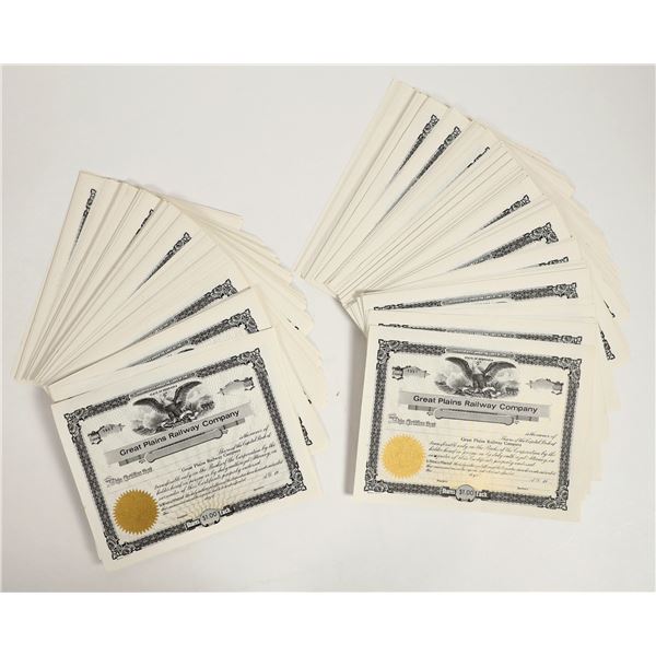 Great Plains Railway Co. Stocks. [204887]