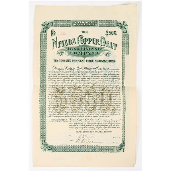 Nevada Copper Belt Railroad Company Bond Certificate [206380]