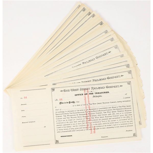 West Jersey Railroad Co. Stocks c.1887 (35) [202991]