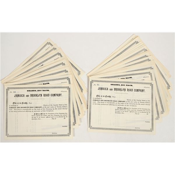 Jamaica & Brooklyn Road Co. Stocks, 18XX (40) [206055]