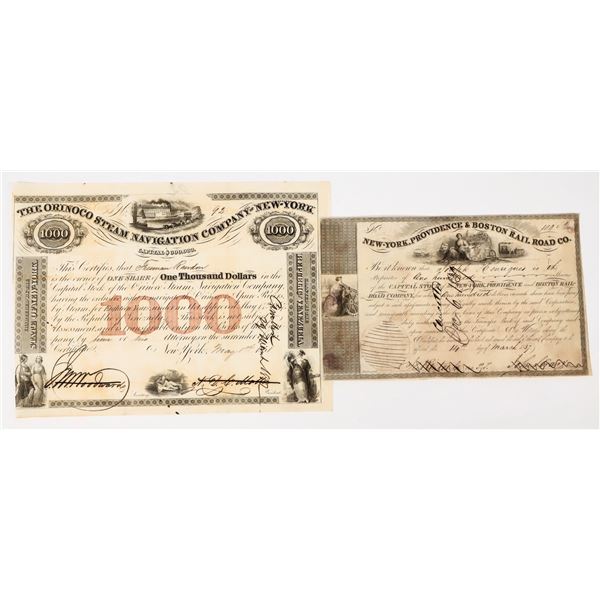 Two Different Early US Transportation Stocks (1830s-50s) [198095]
