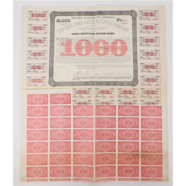 New York Cable Railway Company Gold Bond, 1884 [198167]