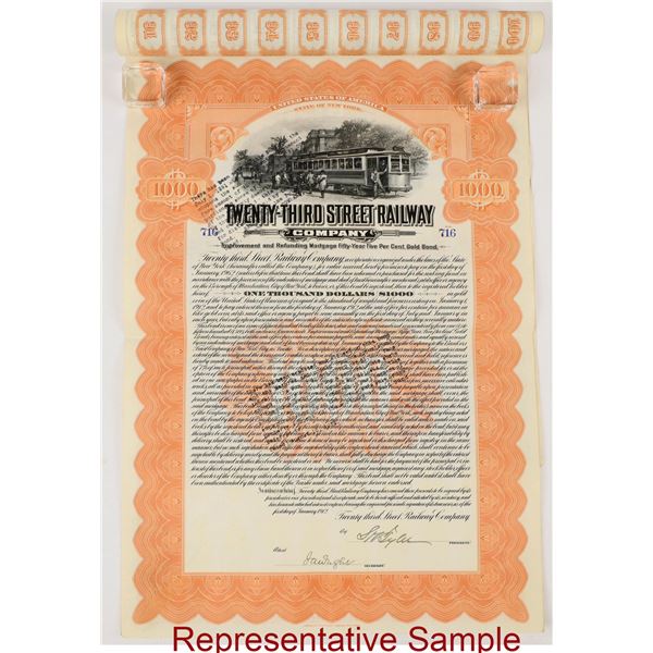 23rd Street Railway $1000 Gold Bonds [206885]