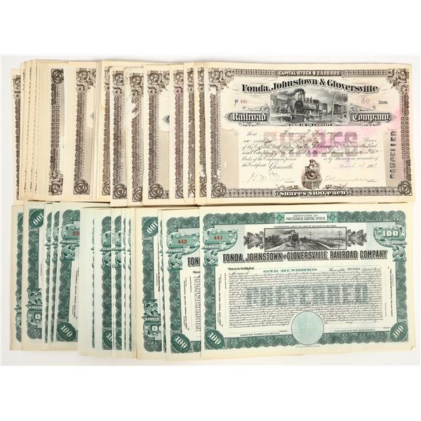 Fonda, Johnstown and Gloversville Railroad Co. Stocks. (125+) [205697]