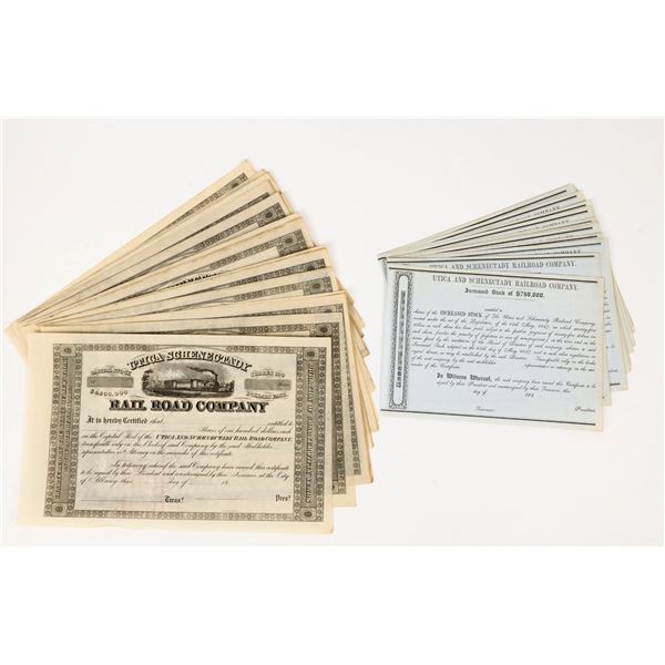 Utica and Schenectady Railroad Co. Stocks-2 Varieties Unissued (40) [202997]