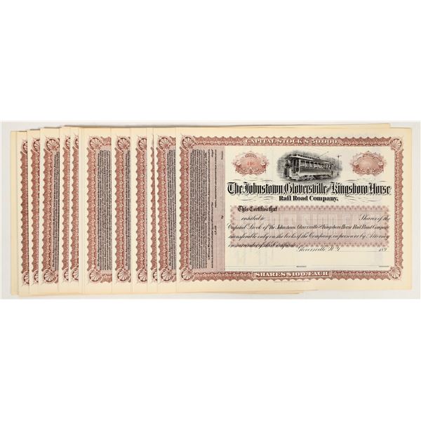 Johnstown, Gloversville & Kingsboro RR Stocks (28) [206056]