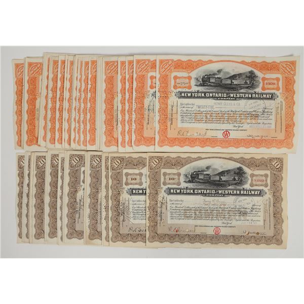 New York, Ontario and Western Railway Co. Stocks c.1920s About 160 [205740]