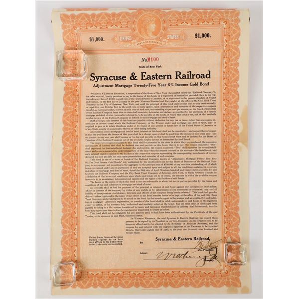 Syracuse & Eastern Railroad Gold Bond, 1923 [198173]