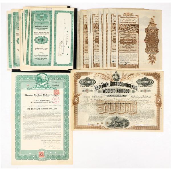 New York And Oklahoma Railroads Gold Bearer Bonds [207013]