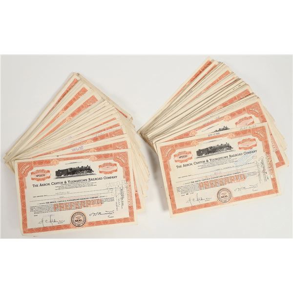 Akron, Canton & Youngstown Railroad Co. Stocks c.1944 About 400 [206139]