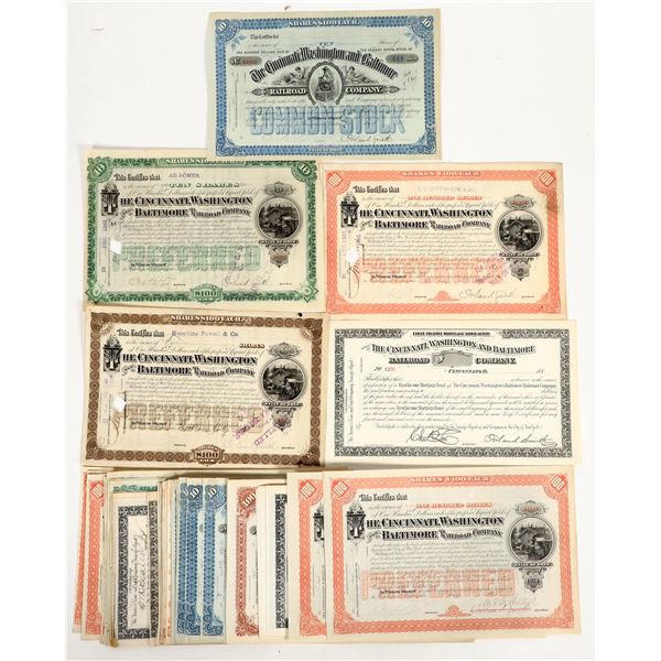 Cincinnati, Washington & Baltimore Railroad Stocks (40) [206033]