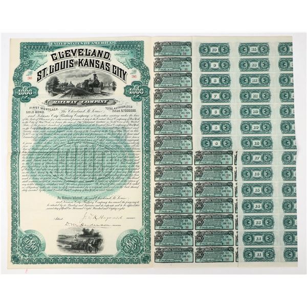 Cleveland, St. Louis & Kansas City Railway Co. Gold Bond, 1888 [198163]