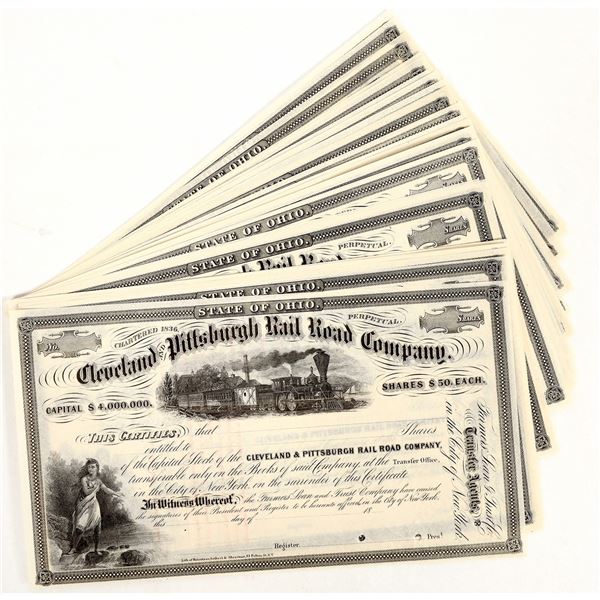 Cleveland & Pittsburgh RR Stocks, 18XX (32) [205833]