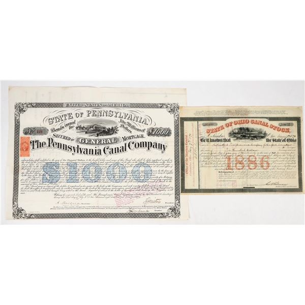 Ohio & Pennsylvania Canal Company Stocks (2) [206978]