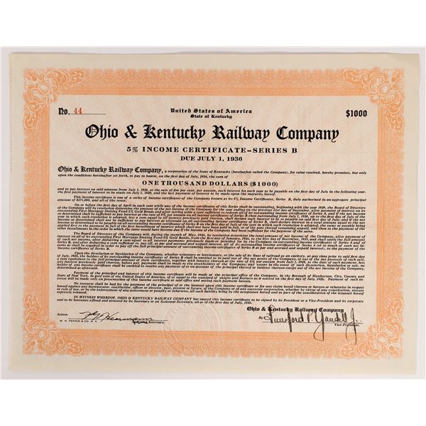 Ohio & Kentucky Railway Co. Bond 1928 [154855]