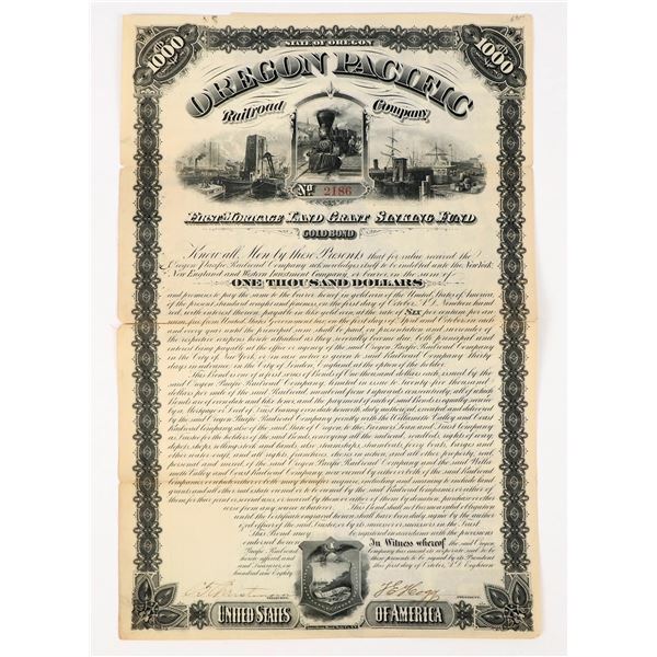 Oregon Pacific Railroad Co. Bond [206650]