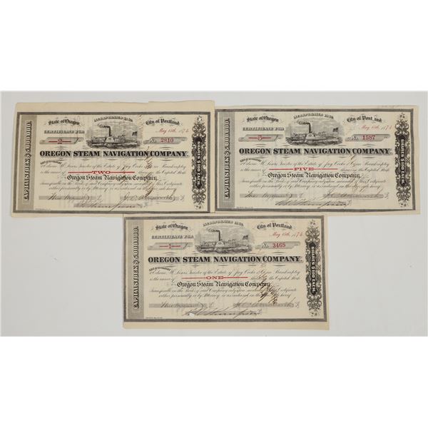 Oregon Steam Navigation Company Stocks (3) [205273]