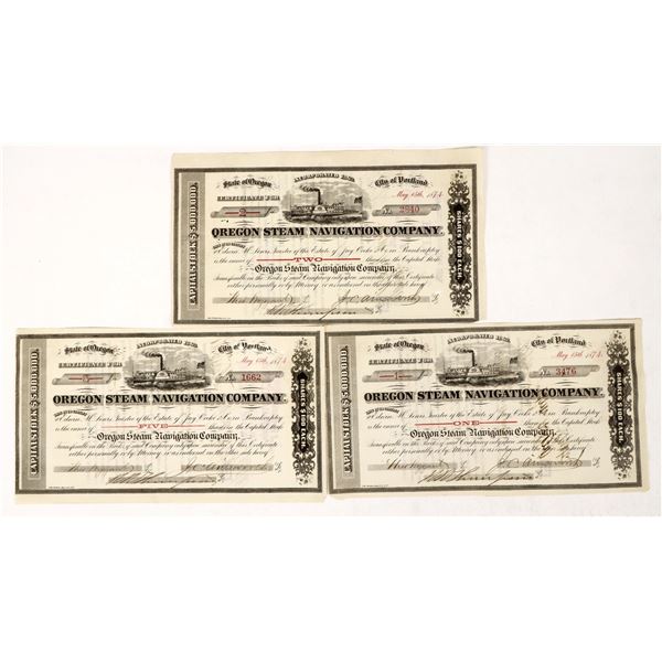 Oregon Steam Navigation Company Stocks (3)  [205271]